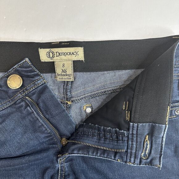 Democracy Ab Technology Skinny Ankle Jeans Womens 8 Midrise Stretch Blue Denim - Picture 5 of 12
